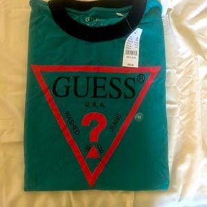 Men’s teal Guess graphic Tee